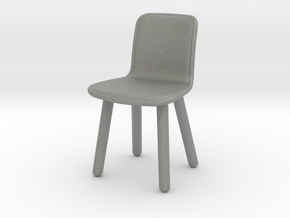 Miniature HAL Leather Wood Chair - Jasper Morrison in Gray PA12: 1:24