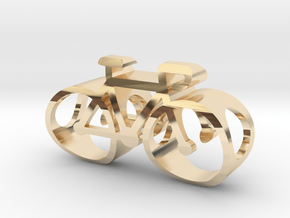 a bicycle bead / charm in 14K Yellow Gold