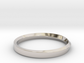 Mobius Bracelet - 90 _ Wide in Rhodium Plated Brass: Small