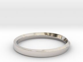 Mobius Bracelet - 90 _ Wide in Rhodium Plated Brass: Extra Small