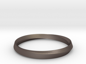 Mobius Bracelet - 180 _ Wide in Polished Bronzed-Silver Steel: Small