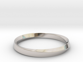 Mobius Bracelet - 180 _ Wide in Rhodium Plated Brass: Small