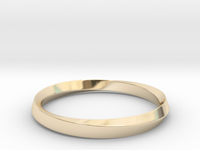 Mobius Bracelet - 180 _ Wide in 14k Gold Plated Brass: Small