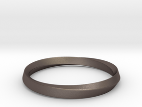 Mobius Bracelet - 180 _ Wide in Polished Bronzed-Silver Steel: Extra Small