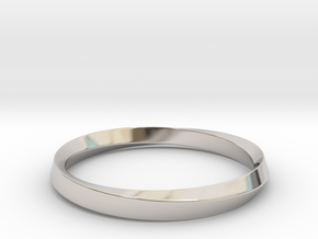 Mobius Bracelet - 180 _ Wide in Rhodium Plated Brass: Extra Small