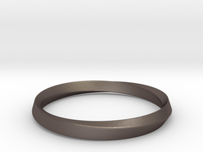 Mobius Bracelet - 180 _ Wide in Polished Bronzed-Silver Steel: Medium