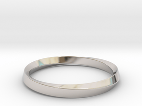 Mobius Bracelet - 180 _ Wide in Rhodium Plated Brass: Medium