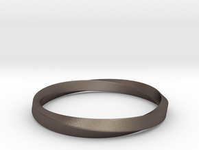 Mobius Bracelet - 270 _ Wide in Polished Bronzed-Silver Steel: Small