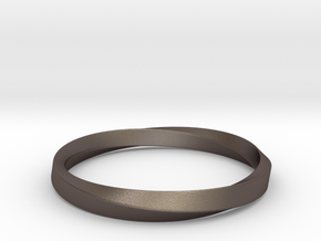 Mobius Bracelet - 270 _ Wide in Polished Bronzed-Silver Steel: Extra Small