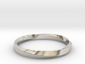 Mobius Bracelet - 270 _ Wide in Rhodium Plated Brass: Extra Small