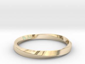 Mobius Bracelet - 270 _ Wide in 14K Yellow Gold: Extra Small