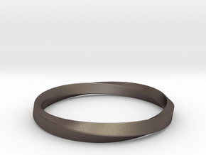 Mobius Bracelet - 270 _ Wide in Polished Bronzed-Silver Steel: Medium