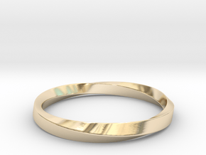 Mobius Bracelet - 270 _ Wide in 14k Gold Plated Brass: Medium