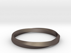 Mobius Bracelet - 270 _ Wide in Polished Bronzed-Silver Steel: Large