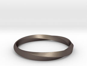 Mobius Bracelet - 360 _ Wide in Polished Bronzed-Silver Steel: Small