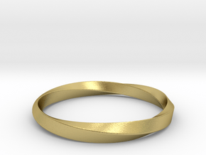 Mobius Bracelet - 360 _ Wide in Natural Brass: Small
