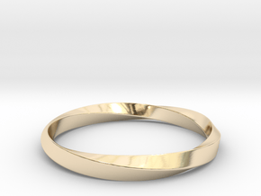 Mobius Bracelet - 360 _ Wide in 14k Gold Plated Brass: Small