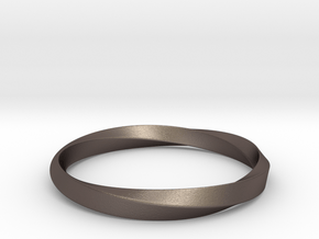 Mobius Bracelet - 360 _ Wide in Polished Bronzed-Silver Steel: Extra Small