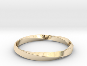Mobius Bracelet - 360 _ Wide in 14k Gold Plated Brass: Extra Small