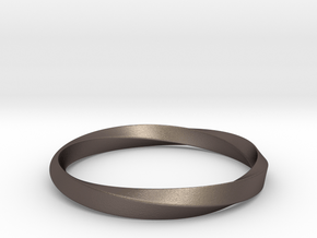Mobius Bracelet - 360 _ Wide in Polished Bronzed-Silver Steel: Medium