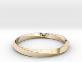 Mobius Bracelet - 360 _ Wide in 14k Gold Plated Brass: Medium