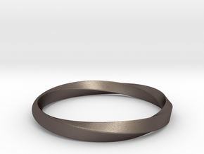 Mobius Bracelet - 360 _ Wide in Polished Bronzed-Silver Steel: Large