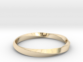 Mobius Bracelet - 360 _ Wide in 14k Gold Plated Brass: Large
