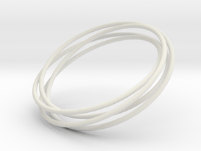 Torus Knot Bracelet_A in White Natural Versatile Plastic: Medium