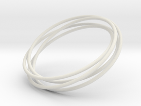 Torus Knot Bracelet_A in White Natural Versatile Plastic: Large