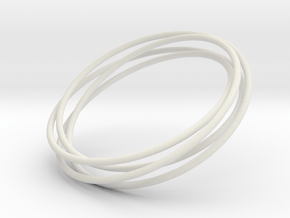 Torus Knot Bracelet_A in White Natural Versatile Plastic: Extra Small