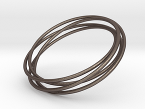 Torus Knot Bracelet_A in Polished Bronzed-Silver Steel: Extra Small