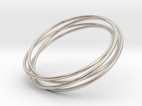 Torus Knot Bracelet_A in Rhodium Plated Brass: Extra Small