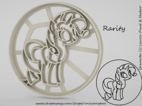 Cookie cutter Rarity My Little Pony in White Natural Versatile Plastic