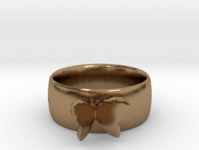 Butterfly Ring in Natural Brass
