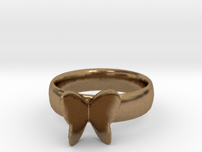 Butterfly Ring thiner band 20mm x 20mm in Natural Brass