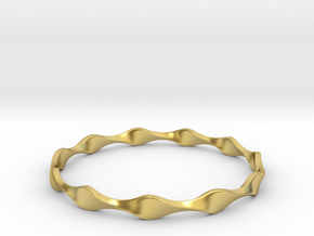 Twisted Wave Bracelet_A in Polished Brass: Small