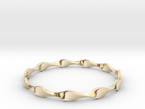 Twisted Wave Bracelet_A in 14k Gold Plated Brass: Extra Small
