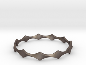 Twisted Wave Bracelet_B in Polished Bronzed-Silver Steel: Medium