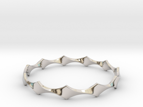 Twisted Wave Bracelet_B in Rhodium Plated Brass: Extra Small