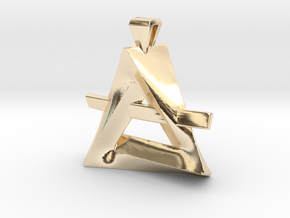 Air Element Pendant Silver, Gold, Plated Brass in 14K Yellow Gold