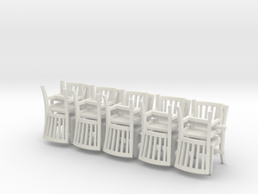 10 1:48 Courtroom Chairs in White Natural Versatile Plastic