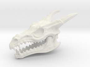 Dragon Skull in White Premium Versatile Plastic