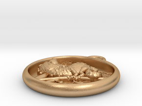 Chameleon-Medaillon2 in Natural Bronze