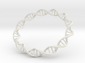 DNA Bracelet in White Natural Versatile Plastic: Small