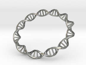 DNA Bracelet in Natural Silver: Small