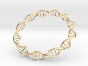 DNA Bracelet in 14k Gold Plated Brass: Large