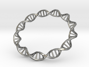 DNA Bracelet in Natural Silver: Large
