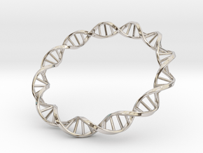 DNA Bracelet in Rhodium Plated Brass: Extra Small
