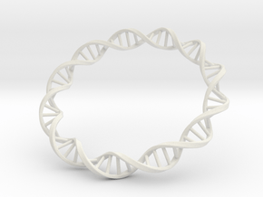 DNA Bracelet in White Natural Versatile Plastic: Medium