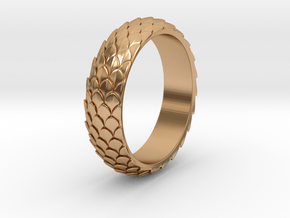 Dragon Scale Ring_A in Polished Bronze: 8 / 56.75